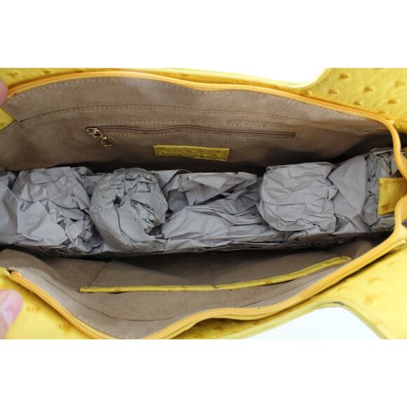 AUDACIOUS BY Sassy Jones SUPER RARE Ostrich Embossed Handbag #SJ85 - Picture 4 of 6